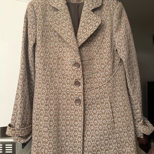 Stylish Tan Patterned Women's Coat